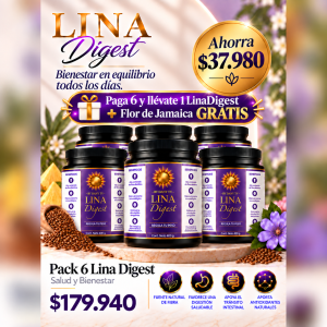 Pack 6 Lina Digest (En total LLEVA 7 + Flor de Jamaica GRATIS)